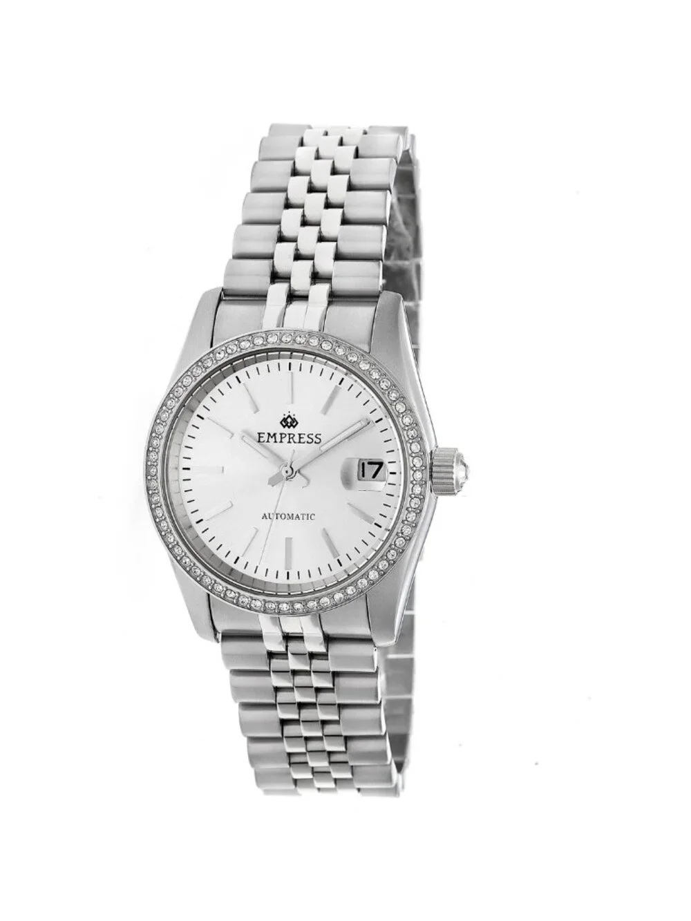 NWT Empress Constance Automatic Crystal Silver Dial Ladies Watch